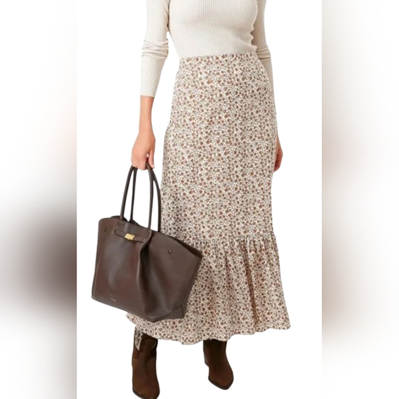 Tuckernuck Hyacinth House Brown Floral Tanner Maxi Skirt - size XL - Picture 1 of 8